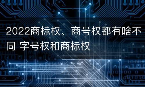 2022商标权、商号权都有啥不同 字号权和商标权