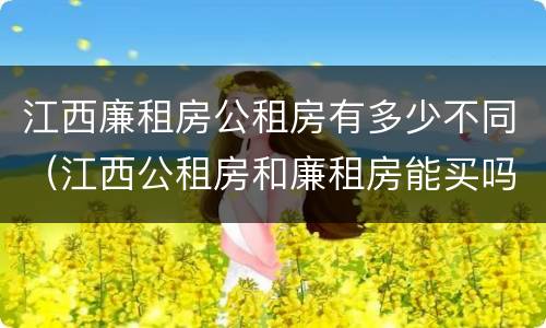江西廉租房公租房有多少不同（江西公租房和廉租房能买吗）