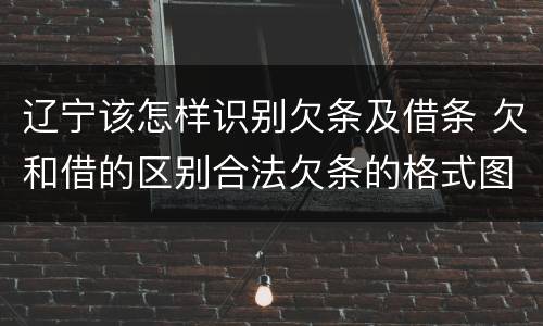 辽宁该怎样识别欠条及借条 欠和借的区别合法欠条的格式图片