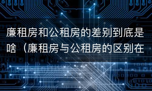 廉租房和公租房的差别到底是啥（廉租房与公租房的区别在哪里）