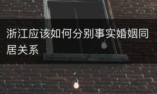 浙江应该如何分别事实婚姻同居关系