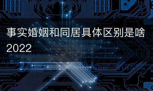 事实婚姻和同居具体区别是啥2022