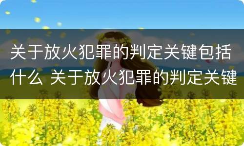 关于放火犯罪的判定关键包括什么 关于放火犯罪的判定关键包括什么