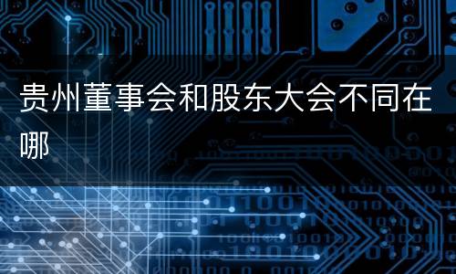 贵州董事会和股东大会不同在哪
