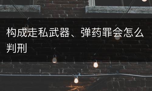 构成走私武器、弹药罪会怎么判刑