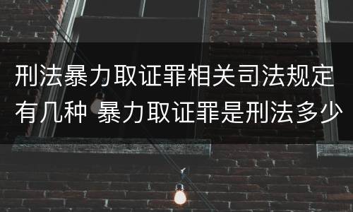 刑法暴力取证罪相关司法规定有几种 暴力取证罪是刑法多少条