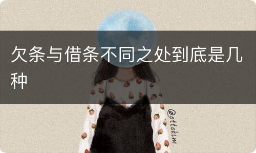 欠条与借条不同之处到底是几种