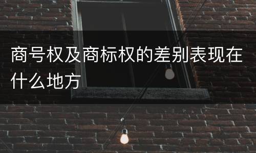 商号权及商标权的差别表现在什么地方