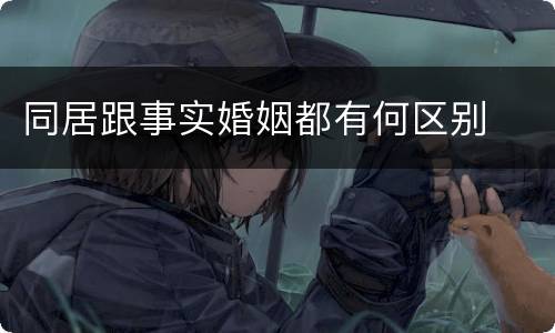 同居跟事实婚姻都有何区别