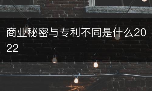 商业秘密与专利不同是什么2022