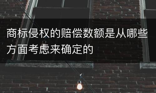 商标侵权的赔偿数额是从哪些方面考虑来确定的