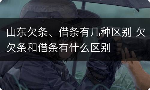 山东欠条、借条有几种区别 欠欠条和借条有什么区别