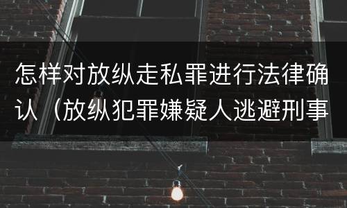怎样对放纵走私罪进行法律确认（放纵犯罪嫌疑人逃避刑事责任）
