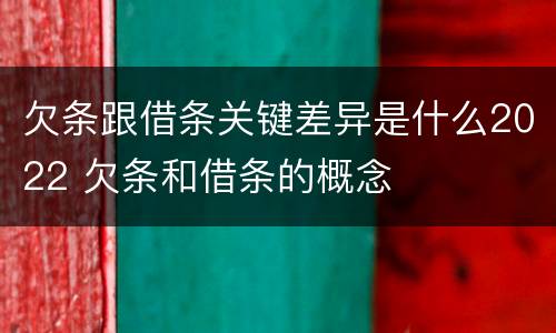 欠条跟借条关键差异是什么2022 欠条和借条的概念
