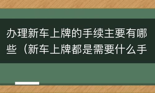 办理新车上牌的手续主要有哪些（新车上牌都是需要什么手续）