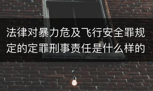 法律对暴力危及飞行安全罪规定的定罪刑事责任是什么样的