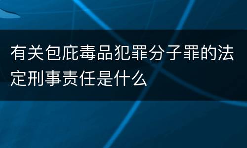 有关包庇毒品犯罪分子罪的法定刑事责任是什么