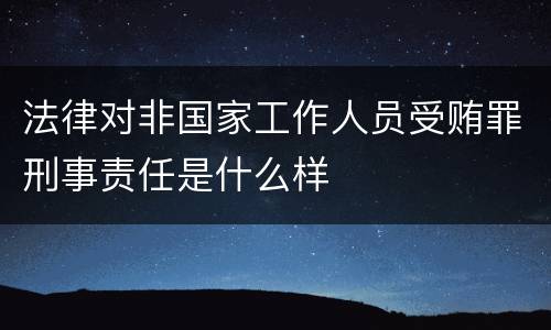 法律对非国家工作人员受贿罪刑事责任是什么样