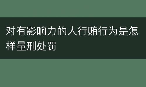 对有影响力的人行贿行为是怎样量刑处罚