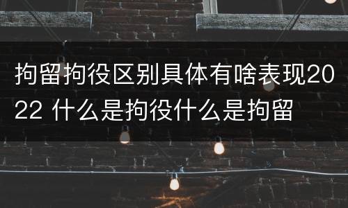 拘留拘役区别具体有啥表现2022 什么是拘役什么是拘留