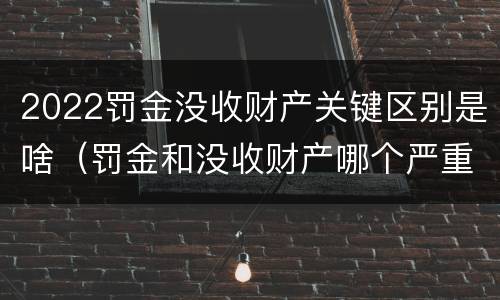 2022罚金没收财产关键区别是啥（罚金和没收财产哪个严重）
