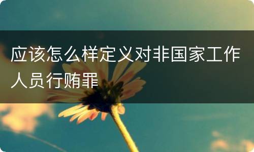 应该怎么样定义对非国家工作人员行贿罪