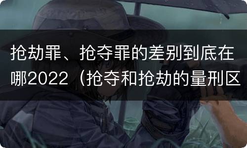 抢劫罪、抢夺罪的差别到底在哪2022（抢夺和抢劫的量刑区别）