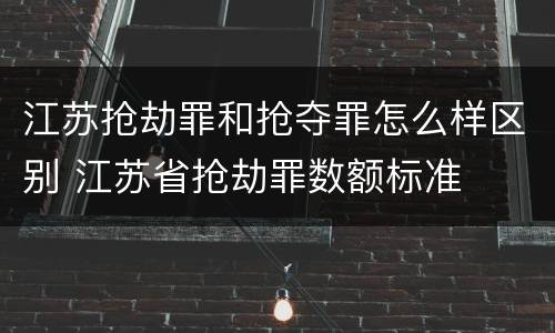 江苏抢劫罪和抢夺罪怎么样区别 江苏省抢劫罪数额标准