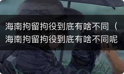 海南拘留拘役到底有啥不同（海南拘留拘役到底有啥不同呢）