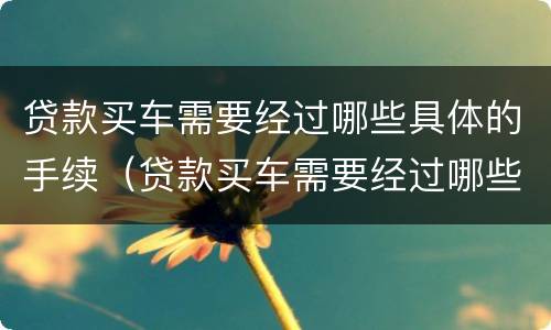贷款买车需要经过哪些具体的手续（贷款买车需要经过哪些具体的手续费）