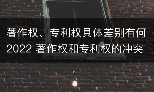 著作权、专利权具体差别有何2022 著作权和专利权的冲突
