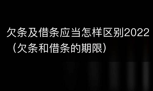 欠条及借条应当怎样区别2022（欠条和借条的期限）