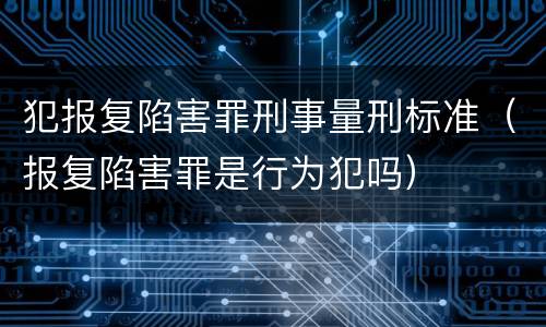 犯报复陷害罪刑事量刑标准（报复陷害罪是行为犯吗）
