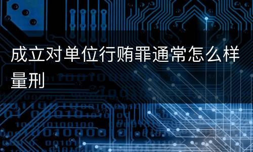 成立对单位行贿罪通常怎么样量刑