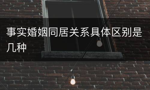 事实婚姻同居关系具体区别是几种