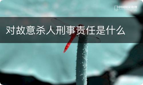对故意杀人刑事责任是什么