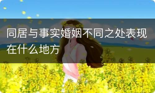 同居与事实婚姻不同之处表现在什么地方