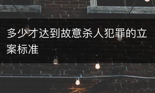 多少才达到故意杀人犯罪的立案标准