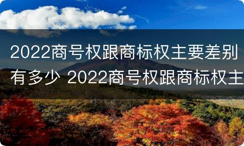 2022商号权跟商标权主要差别有多少 2022商号权跟商标权主要差别有多少种