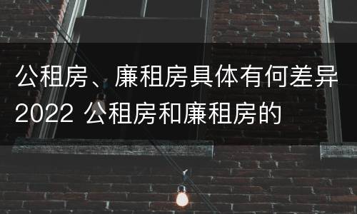 公租房、廉租房具体有何差异2022 公租房和廉租房的
