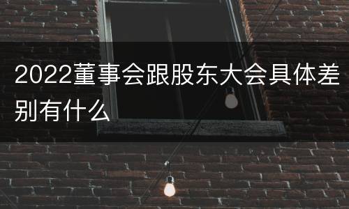 2022董事会跟股东大会具体差别有什么