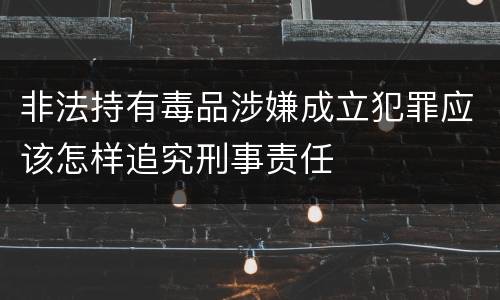 非法持有毒品涉嫌成立犯罪应该怎样追究刑事责任