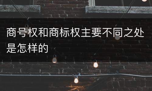 商号权和商标权主要不同之处是怎样的