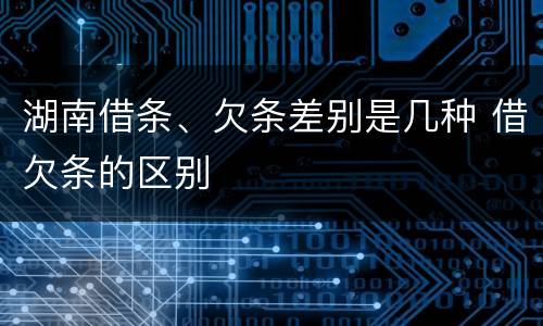 湖南借条、欠条差别是几种 借欠条的区别
