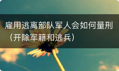 雇用逃离部队军人会如何量刑（开除军籍和逃兵）