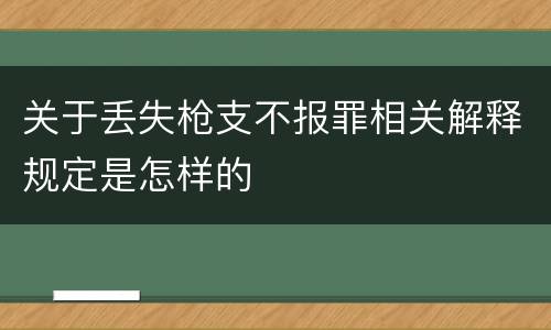 关于丢失枪支不报罪相关解释规定是怎样的