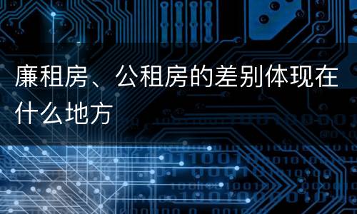 廉租房、公租房的差别体现在什么地方
