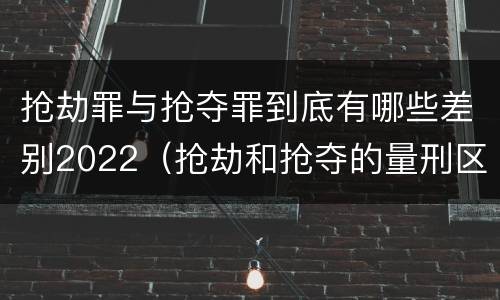 抢劫罪与抢夺罪到底有哪些差别2022（抢劫和抢夺的量刑区别）