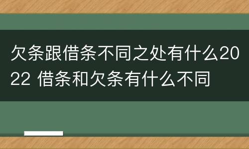 欠条跟借条不同之处有什么2022 借条和欠条有什么不同