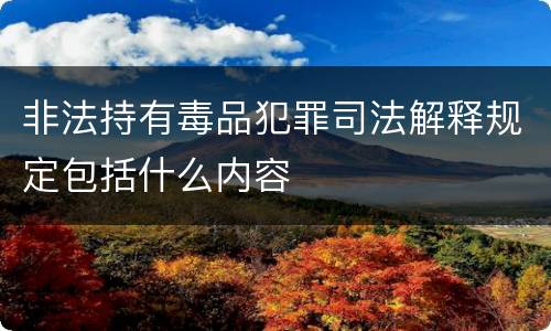 非法持有毒品犯罪司法解释规定包括什么内容